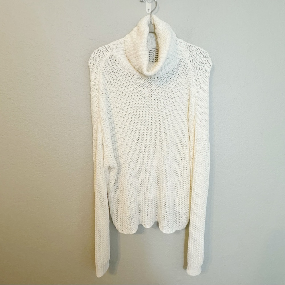 Tularosa Ivory Open Knit Cowl Neck Oversized Sweater‎